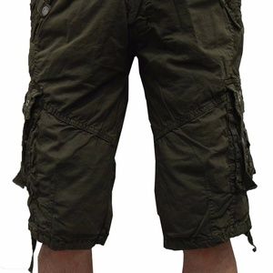 Men's Cargo Shorts Olive #12211s-36